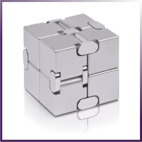 Premium Metal Infinity Cube Fidget Toy | Smooth Stress Relief & Anxiety Relieving Kinetic Gadget for Adults and Kids | Durable Zinc Alloy Desk To