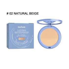 OUHOE Long-lasting Finishing Compact - Flawless, Long-wearing, Non-transferable, Easy To Touch-up, Natural, Lightweight, And Breathable Setting P (Option: 02NATURAL BEIGE)