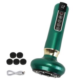 1Pc Anti Cellulite Massager Handheld Vacuum Suction Cupping Kit Beauty Tool With 12 Suction Mode 12 Heating 20Mins Auto-Off One-Key Pressure Rele (Option: Green)